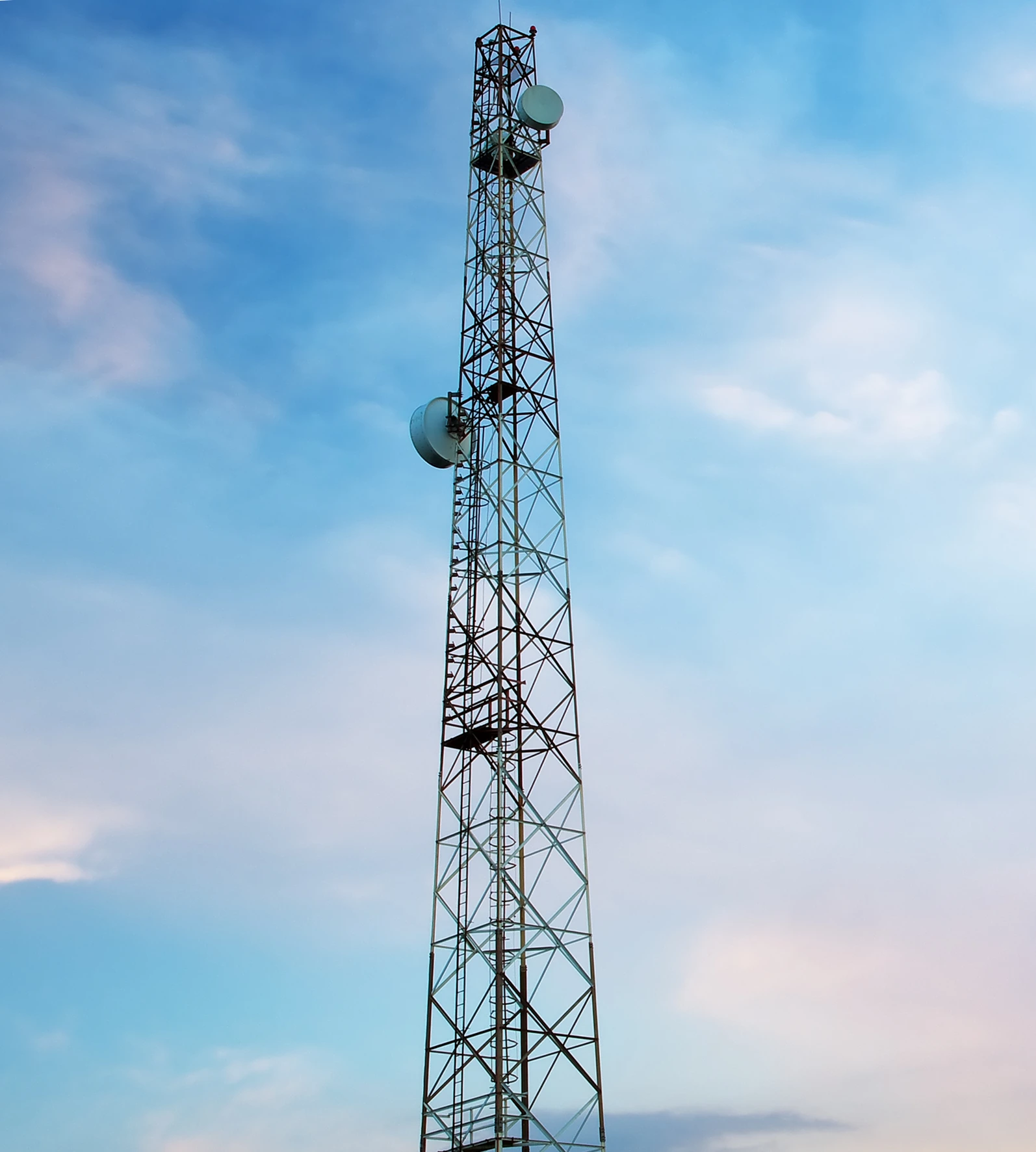 Radio tower with blue sky